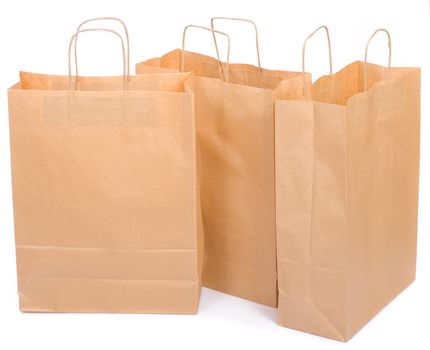 three ecological paper bags