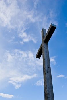 Christian cross against the blue sky