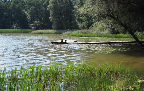 platform at the lake