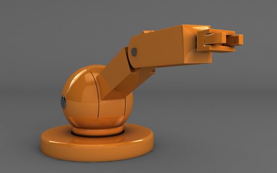Closeup of mechanical robot arm 