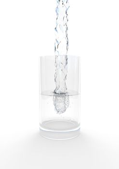 Clear water pouring into glass