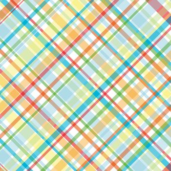 Plaid background illustration in bright summer colors