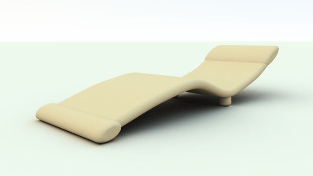 3D rendered Illustration of an roman design sofa. Leather material.