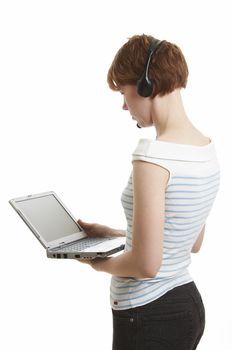 Girl using a laptop