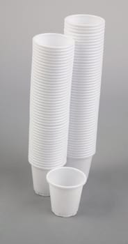 Stacks oflastic cups. 