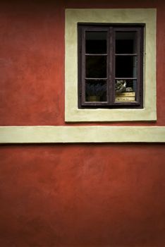 House wall with window from city of Praque