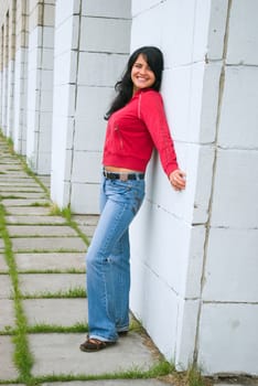 Closeup portrait of a beautiful young lady smiling