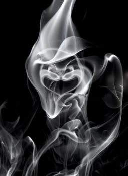 Abstract image of smoke trails frozen with off camera flash