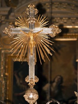 Beautiful crucifix at the Parish church of Zurrieq in Malta, dedicated to patron saint St Catherine of Alexandria