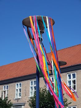 Street decorations for holidays festival celebration     