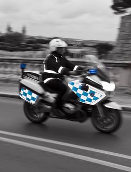 Traffic policeman on his bike...