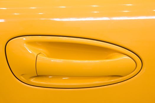 handle of orange car door