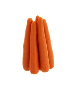 carrots standing in the pyramid isolated on the white background