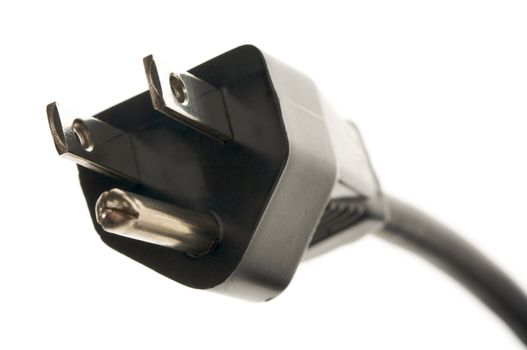 Electric Power Cable Isolated on a White Background