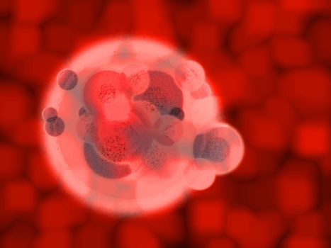 3d Red Blood Organic Body Cell Illustration