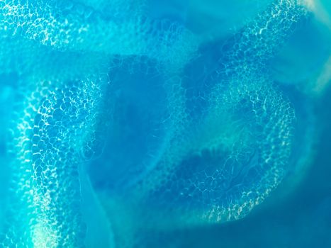 Blue shaving cream gel macro with bubbles