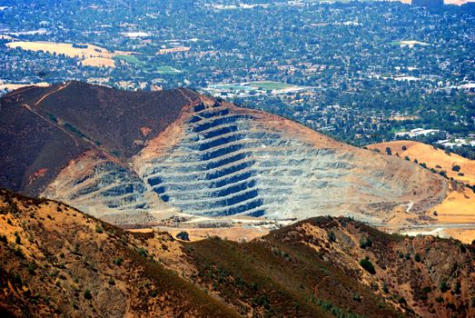 Rock Quarry at Mt. Zion, California as seen from Mt. Diablo