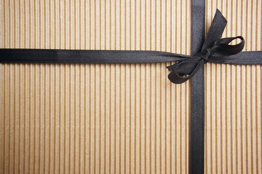 Corrugated Gift Box with Black Satin Ribbon