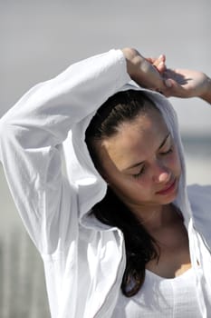 Woman enjoying the beach