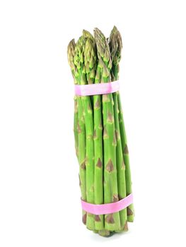  bunch of asparagus isolated on white background