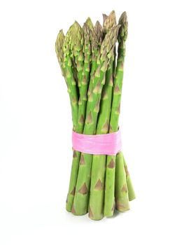  bunch of asparagus isolated on white background