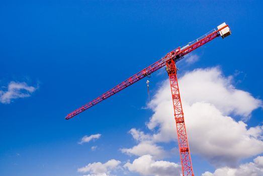 Cranes at work in a construction site