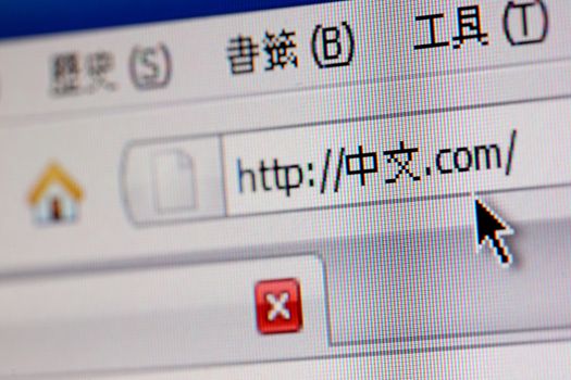 A chinese domain name in browser.
