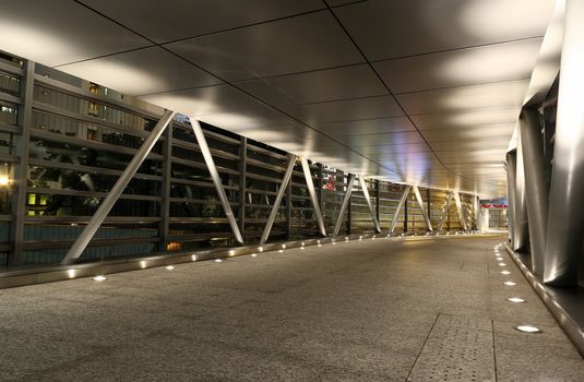 a modern flyover at night