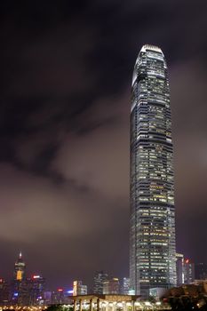 Night view of IFC (International Financial Centre) in Hong Kong