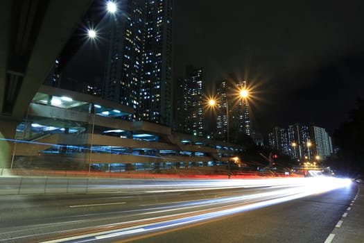 traffic through downtown in Hong kong