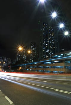 traffic through downtown in Hong kong