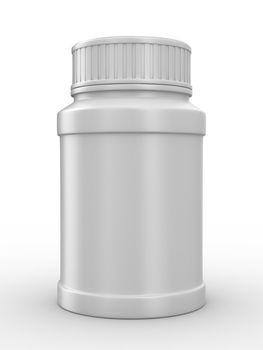 Bottle for tablets on white background. Isolated 3D image