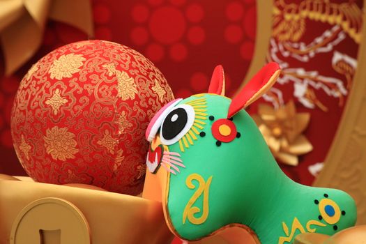chinese new year scene, with 2010 chinese zodiac tiger doll