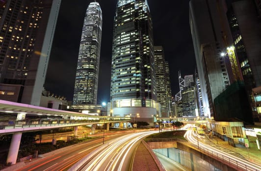 traffic through downtown in Hong kong