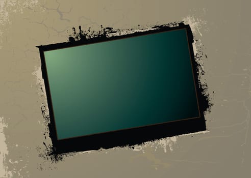 Green and brown abstract grunge effect picture frame