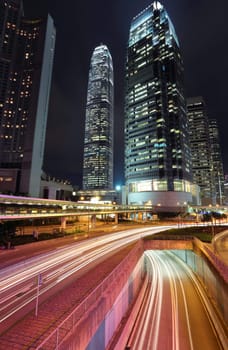 traffic through downtown in Hong kong