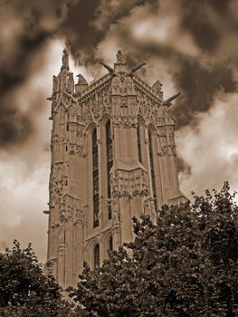 The tower of Saint-Jacques-la-Boucherie in Paris