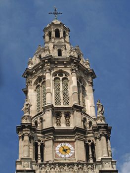 The bell tower of the Trinity Church in Paris