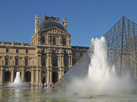 view of a part of the Napoleon Court in Louvre palate