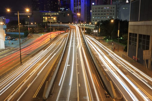 traffic through downtown in Hong kong