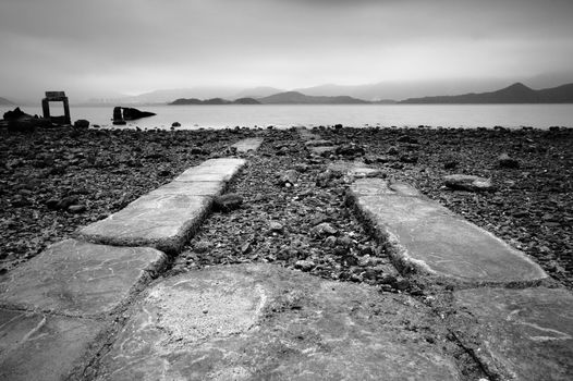 road go into sea