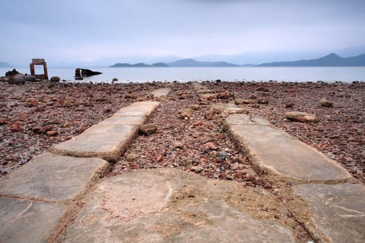 road go into sea