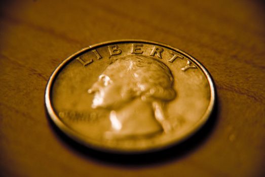 Closeup of a coin