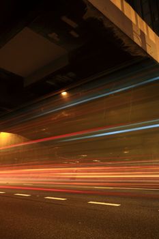 city road lights at night