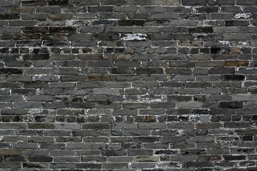 old chinese blue bricks wall