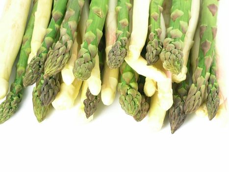  bunch of asparagus isolated on white background