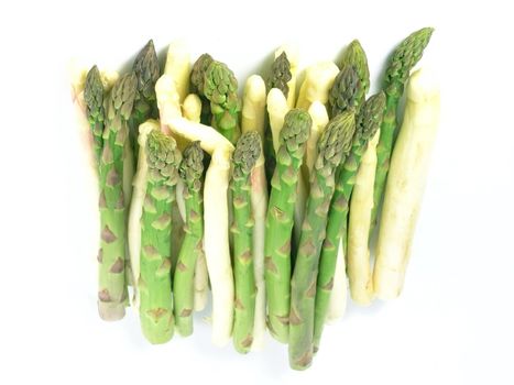  bunch of asparagus isolated on white background