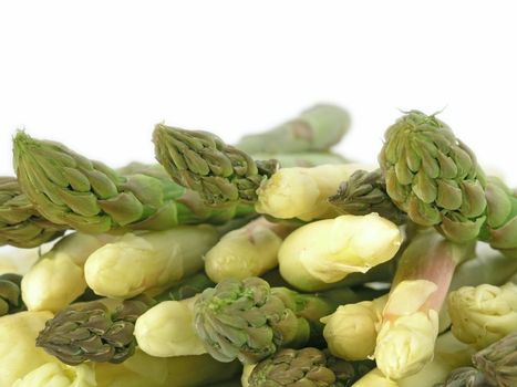  bunch of asparagus isolated on white background