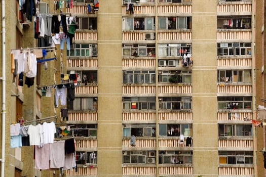 public apartment block in Hong Kong, China