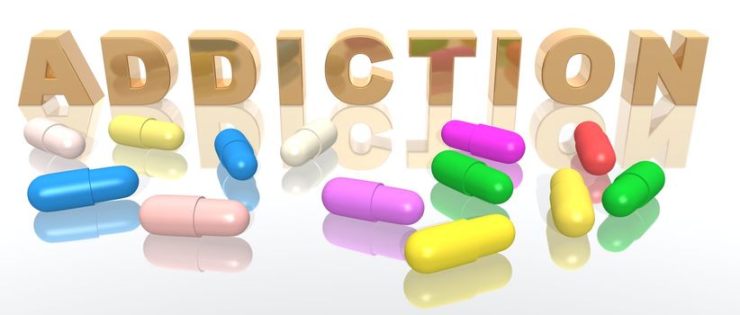 a 3d rendering about drug addiction